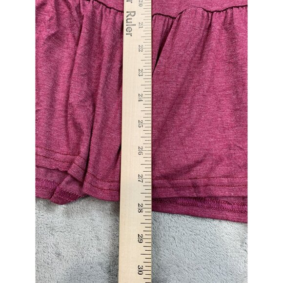 For G And PL Women's Small Burgundy V-Neck 3/4 Sleeve Fairy Peplum Tunic Top - Picture 6 of 8